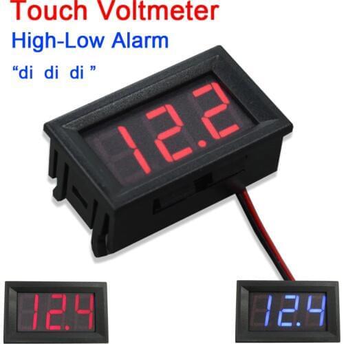 DC 8-150V Touch Voltmeter High-Low voltage Alarm W buzzer Digital led monitor dc 12v 24v 36v 48v 60v 72v 96v battery volt meter