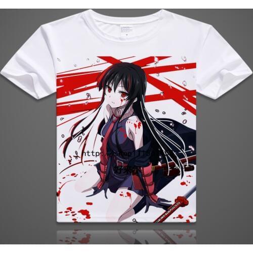 Akame ga KILL T-Shirt Anime Akame Cosplay Short Sleeve T Shirt Tatsumi Breathable Tops Tees