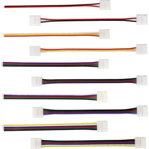 5pin RGB add Warm White 4pin RGB LED Strip LED Strip DC Connector Free Welding For SMD 5050 Flexible Lights Neon Tape 5pcs/lot