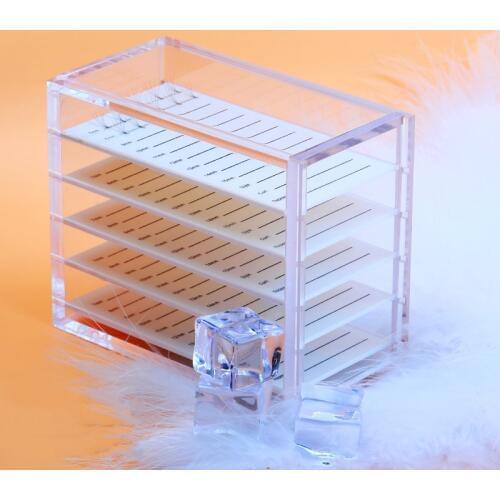 False Eyelashes Storage Box 5 Layers Acrylic Pallet Lash Holder For Eyelash Extension Individual lash Volume Display Stand Tools