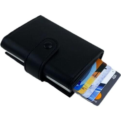 Garbalia Garnet Mechanismed Black Card Wallet Wallet