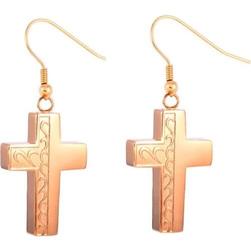 Golen Cross Ashes Keepsake Memorial Locket pendant Stainless steel Cremation Urn keepsake 316 L More Health Never Rust