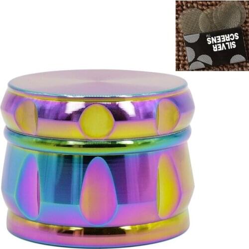 Hot 63mm 4 layer ice blue style metal material smoking herbal grinder tobacco cigarette pipe Accessories