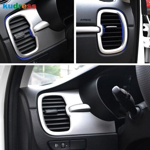 For Kia Rio 4 X-line 2018 2019 Matte Paint Air Conditioning Cover Trim Outlet Decoration Circle AC Protector Frame LHD