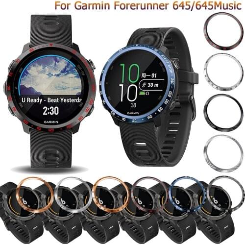 Fashion Steel Smartwatch Case For Garmin Forerunner 645/645 Music Dial Bezel Ring Adhesive Protection Cover Anti Scratch New