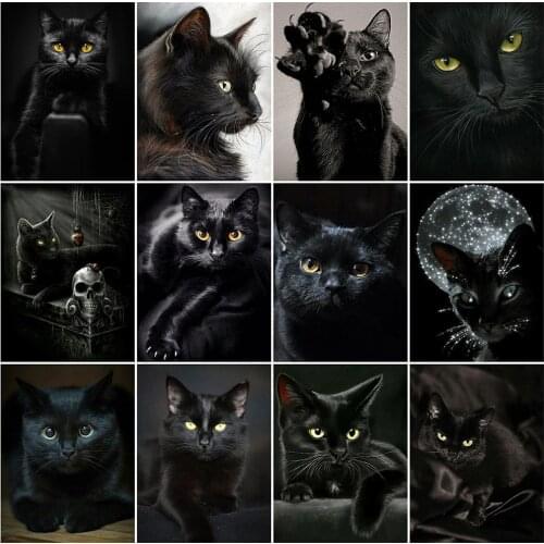 MomoArt 5D Diamond Painting Animal Picture Of Rhinestones Diamond Embroidery Cat Cross Stitch Kits Mosaic Full Square Wall Art