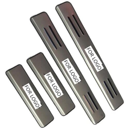 4pcs Per Set Stainless Steel Door Sill Scuff Plate For Peugeot 207 206 307 408 508 308 301 3008 Pedal Threshold Car Accessories