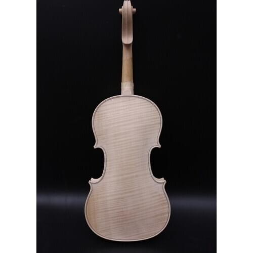 Unfinished 4/4 Violin Handmade Violin Stradivari Model Flame Maple Spruce #3238