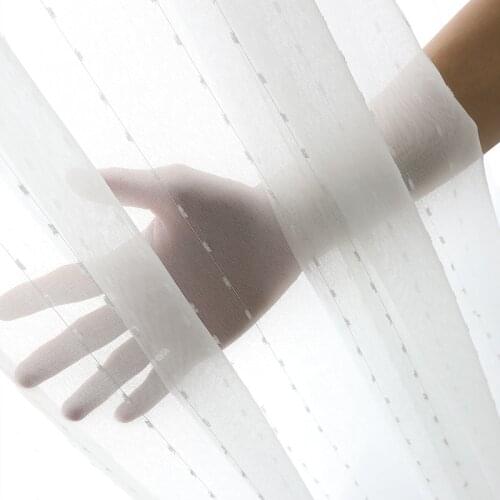 New White Curtain Simple High-grade Striped Curtain Shade Curtain Size Can Be Customized Curtains for Living Dining Room Bedroom