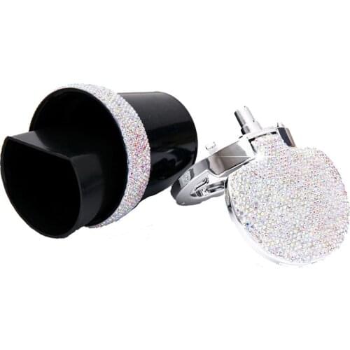 New Bling Bling Rhinestones Portable Car Ashtray With Light Crystal Diamond Led Car Ash Tray Ashtray Storage Cup