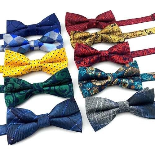 Brand New 100% Microfiber Bowtie Woven Dot Checked Stripped Bow Tie Butterfly Wedding Dress Mens Formal Dot Dog Butterfly Blue