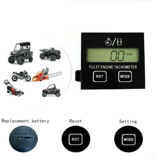 New Double button Motorcycle Chainsaw High Tachometer Gasoline Engine lawn Digital Display Inductive Pulse Speed Tachometer