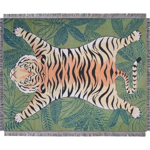 Tiger Home Yarn Blanket for Airplane Sleeper Cover Quilt Pet Cat Blankets Beach RUgs