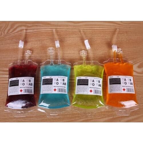 Blood Energy Drink Bag Halloween Pouch Props Dracula Cosplay Gadget Reusable Trendy Event Party 200pcs/lot