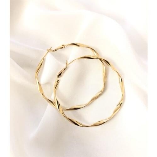 Gold Plated Big Auger Ring Earring For Women Extraordinary Earrings Jewelry
