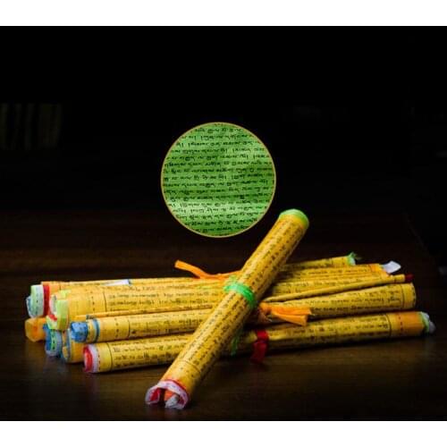 Lychee Life 25x15cm Religious Flags Tibetan Buddhist Supplies Letter Printed Prayer Flag Artificial Silk Tibet Decorative Flags