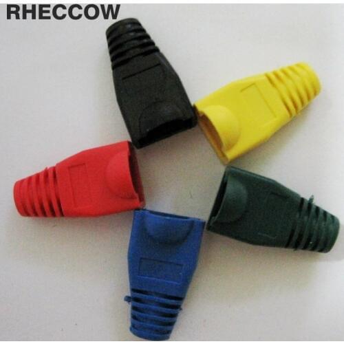 RHECCOW 1000pcs/lot RJ45 Mix Color Network Cable Plug Boots Cap Cat5 Cat6 RJ-45 Protective Sleeve