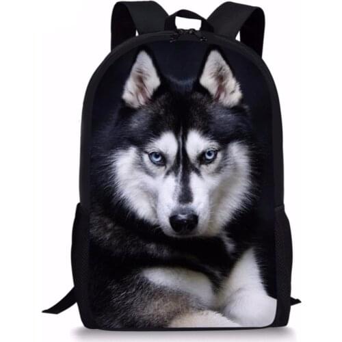 Kawaii 3D Animal Husky Print Boys Girls Backpacks In Primary Schoolbag Casual Large Students School Bags Children