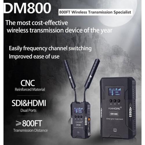 ForHOPE DM800ft Video Wireless Transmission System HDMI & SDI Transmitter & Receiver for Professional film Camera Shooting