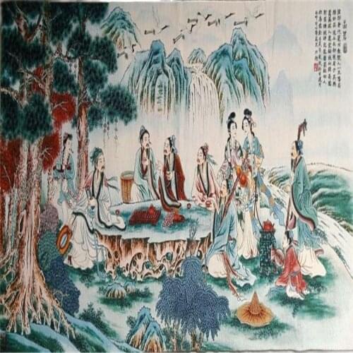 Thangka (tea tasting picture) living room study decoration embroidery