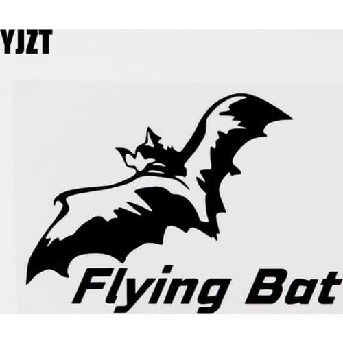 YJZT 15.5CMX10.9CM For Animal Flying Bat Fashion Vinyl Car Sticker Decal Black/Silver 8C-0145