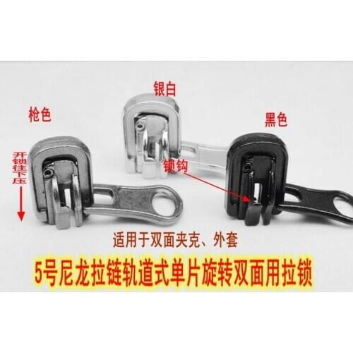 Zip head/zipper sliders/reversible/two sides/double-side zipper/gun color/black/silver/plating auto lock for 5#7# nylon zipper
