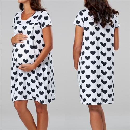 2XXL Size Maternity Sleepwear Nursing Dresses Childbirth Breastfeeding Lactation Nightgown Pajamas For Women