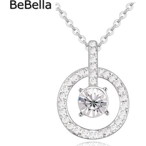 BeBella 5 colors Trendy Pendant Round Crystal Necklaces Made With Czech crystal for women gift