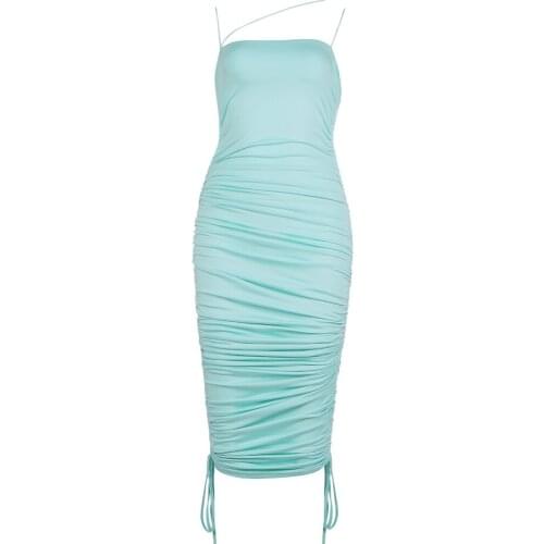 New Summer Fashion Dress Spaghetti Strap Sexy Sleeveless Club Celebrity Party Midi Dresses Women Clothes 2021