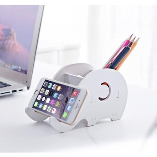 1PCS Portable Detachable Mobile Phone Holder Elephant Shape Desktop Tablet Pc Stand Stationery Pen Storage Box for Office Home