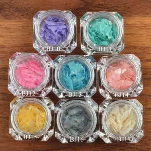 1Jar Nail Art Shell Thin Big Pieces Nail Art Shell Deco 8 Colors Shell Pieces