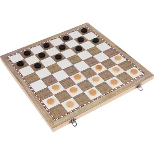 30pcs Wear-resistant Wooden Pieces Checkers Backgammon Chess Pieces with 2 Dice Board Game Adults Kids Toys for Home