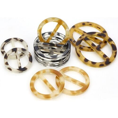 50PCS Three Gear Round Resin Plastic Buckles Leopard Pattern DIY Clothes Windbreaker Coat Belt Bag Sewing Accessories 25mm-40mm