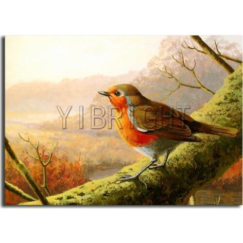 Robin bird autumn Landscape 5D Diamond Painting Scenery Diamond Mosaic DIY Diamond Embroidery Pattern Rhinestone Cross Stitch