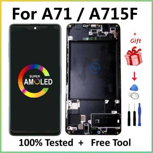 100% Original AMOLED Replacement Part for Samsung Galaxy A71 LCD Touch Digitizer Assembly A71 Display A715 A715F A715FD