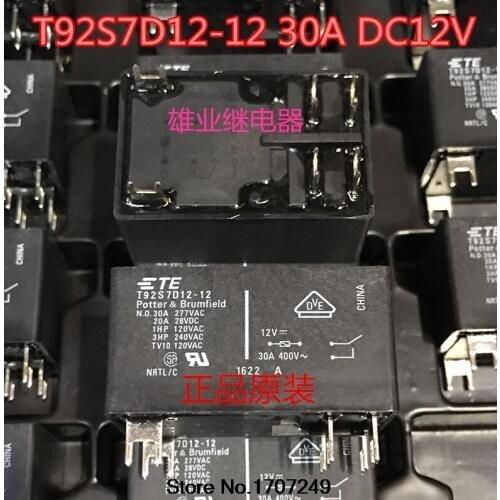 Free Shipping 100% new original relay 10pcs/lot Potter & Brumfield T92S7D12-12 30A DC12V