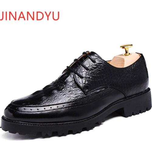 British Style Platform Brogues Business Leather Shoes Elegant Zapato Formal Party Mens Wedding Shoe Top Quality Mans Shoes
