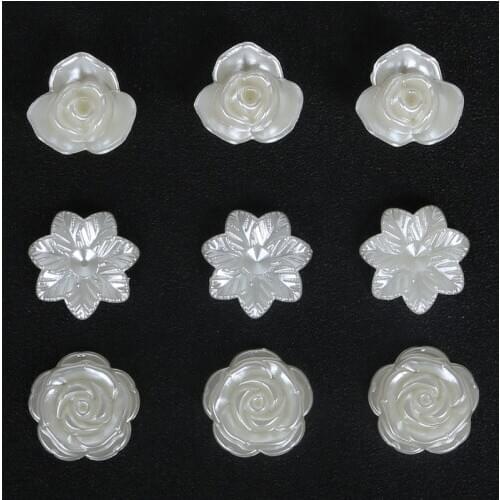 Ivory Color MulitSize Craft ABS Flower Imitation Pearls Beads Scrapbook Beads Decorate DIY Garment Accessories