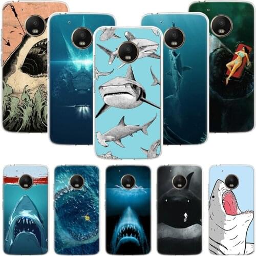 Ocean Monster Shark Swimming Phone Case For Motorola Moto G9 G8 G7 G6 G5 E6 E5 E4 Plus Play Power One Action Macro Coque Cover C
