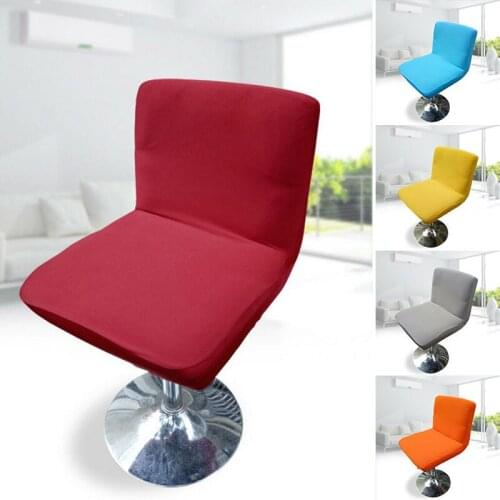 1pc Chair Cover Stretch Bar Stool Low Back Short Chair Seat Cover Dining Chair Slipcover Design With Elastic Band
