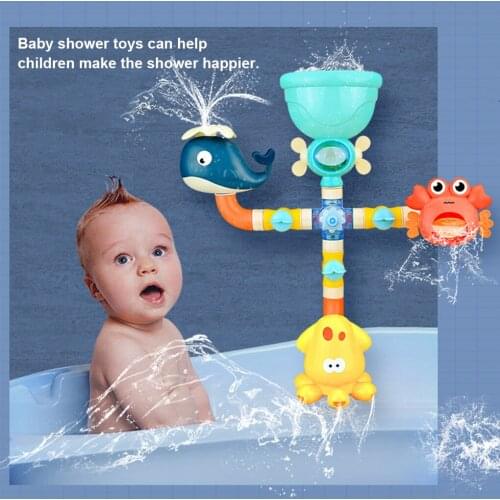 DIY Baby Shower Toys Safe Material Pipe Connection Shower Toy Bathroom Bathtub Children Water Games Children Toy Set