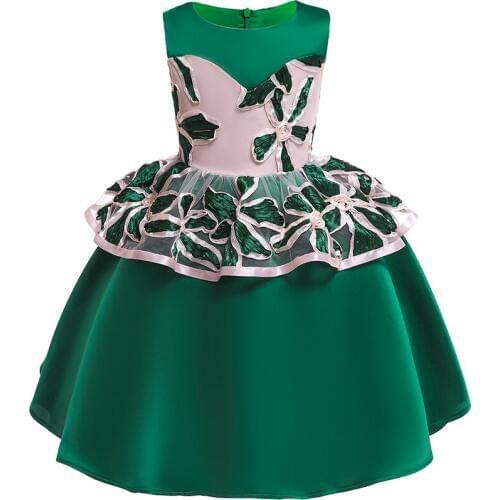 Kid Flower Girl Dresses Embroidery Elegant Princess Party Ball Gown For Wedding Communion Dresses 2-10 Years Vestido