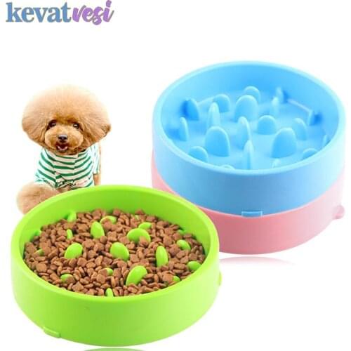 Pet Dog Feeding Food Bowls Puppy Slow Feeder Plastic Bowl Eating Food Prevent Obesity Healthy Diet Pet Accessories Pet Supplies