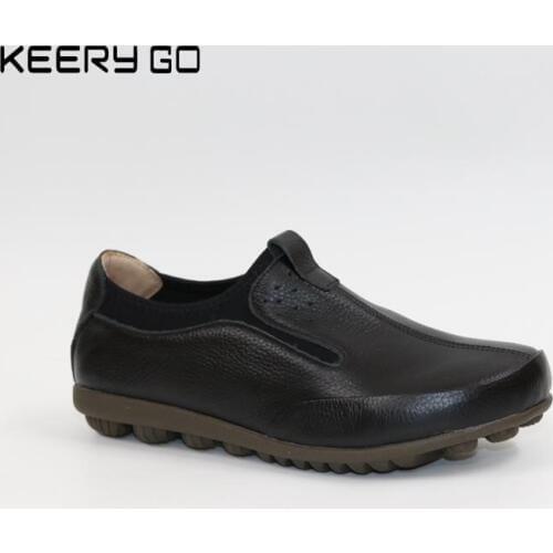 Factory outlet Cowhide womens shoes flatbottomed womens full leather shoes Mother shoes, 100% leather35-41