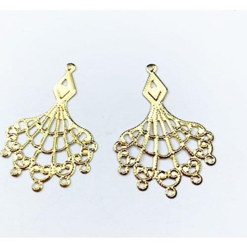20pcs 27x38mm Filigree Metal sheets decorative for Jewelry Making Cosplay accessories Earring accessories
