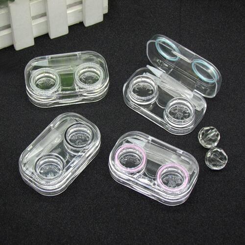 Glasses Contact Lens Box with Rubber Band Portable Clear Contact Lens Case Eye Care Box Travel Kit Holder Eyewear Accessories
