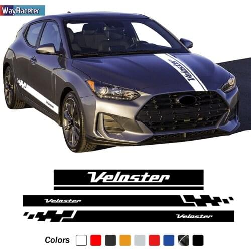 Racing Sport Rally Car Hood Decal Bonnet Body Kit Side Stripes Skirt Sticker For Hyundai Veloster N JS FS Turbo Accessories