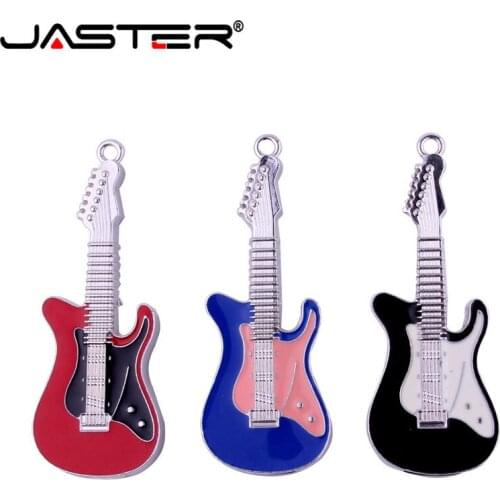 JASTER new metal Crystal 4GB 8GB 16GB 32GB Electric Guitar Model U disk USB 2.0 Flash pen drive memory card Keychain