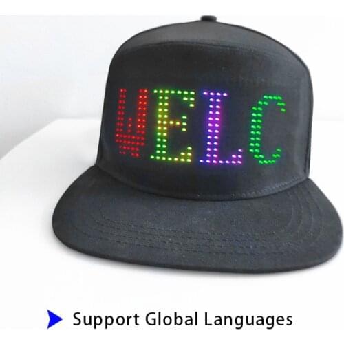 Bluetooth Programmable LED Scrolling Text Full Color RGB Soft Screen Led Hat Dj Concert Party Baseball Mens Waterproof Sun CAPS