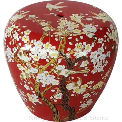 Customized Jingdezhen Ceramic Drum Stool Low Stool New Chinese Stool American Ceramic Stool Living Room Shoe Replacement Stool P